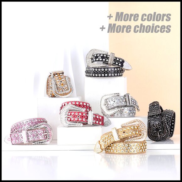 Rhinestone Western Studded Belt Shining Diamond Cowgirl Cowboy Waist Accessory